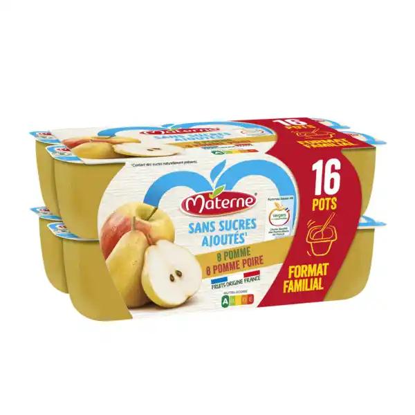 MATERNE Compotes sans sucres ajoutés Format Familial