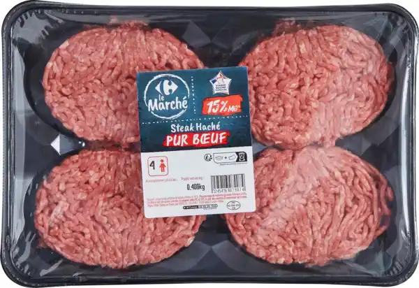 4 steaks hachés 15% M.G. CARREFOUR Le Marché