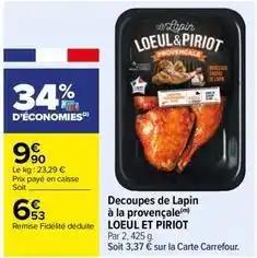 Loeul et piriot - decoupes de lapin a la provencale