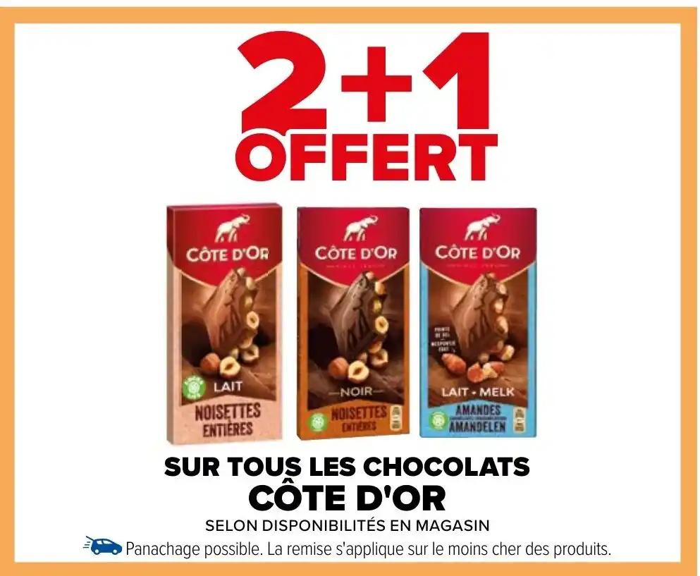 SUR TOUS LES CHOCOLATS CÔTE D'OR