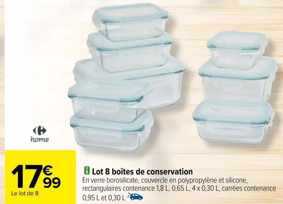 Lot 8 boîtes de conservation