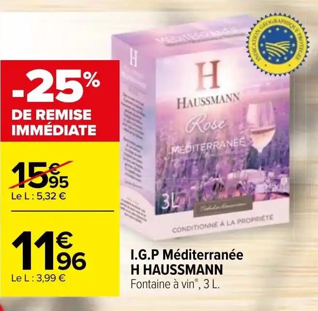 I.G.P Méditerranée H HAUSSMANN Fontaine à vin, 3 L.