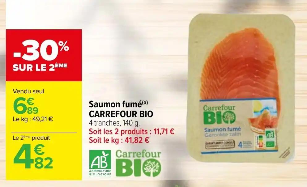 Saumon fumé(0) CARREFOUR BIO