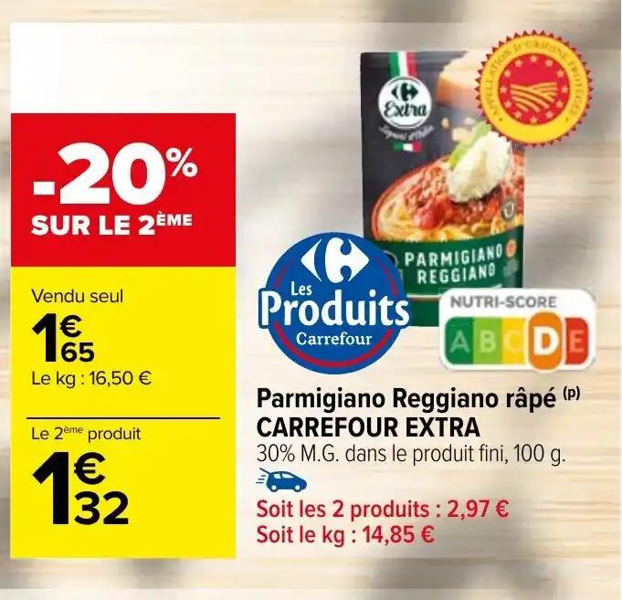 Parmigiano Reggiano râpé (P) CARREFOUR EXTRA