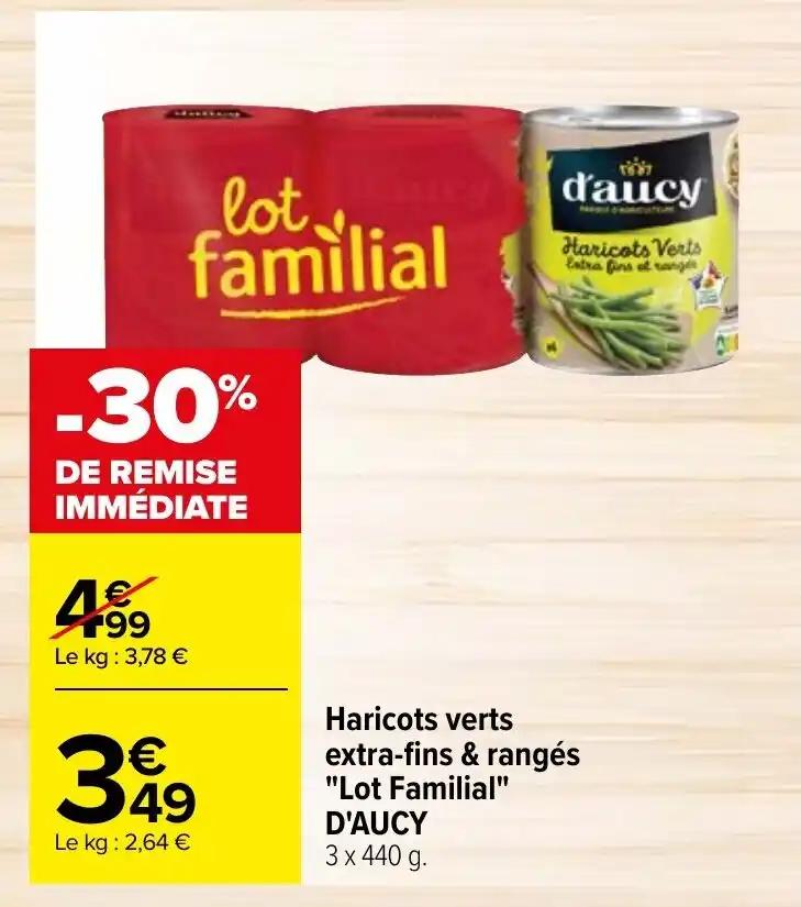 Haricots verts extra-fins & rangés "Lot Familial" D'AUCY