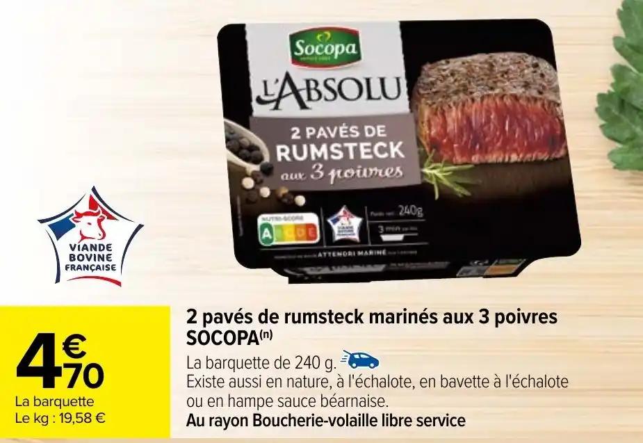 2 pavés de rumsteck marinés aux 3 poivres SOCOPA(n)