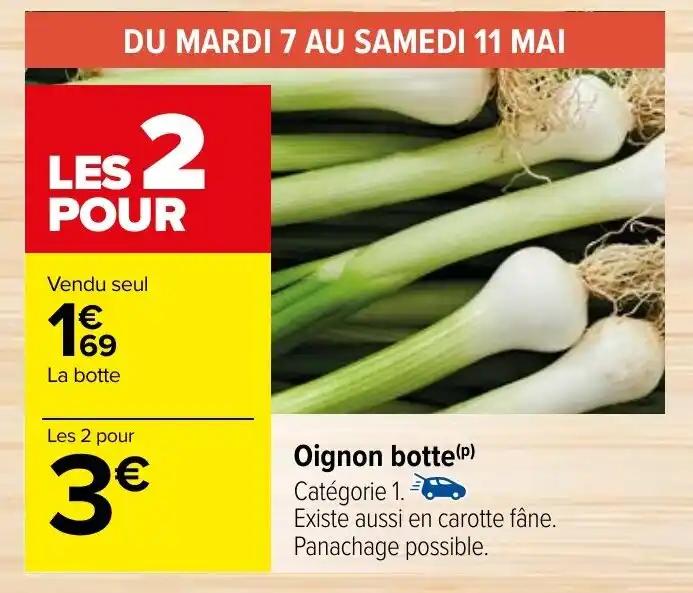 Oignon botte (P) Catégorie 1.