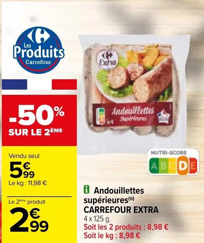 Andouillettes supérieures(n) CARREFOUR EXTRA 4x125 g.
