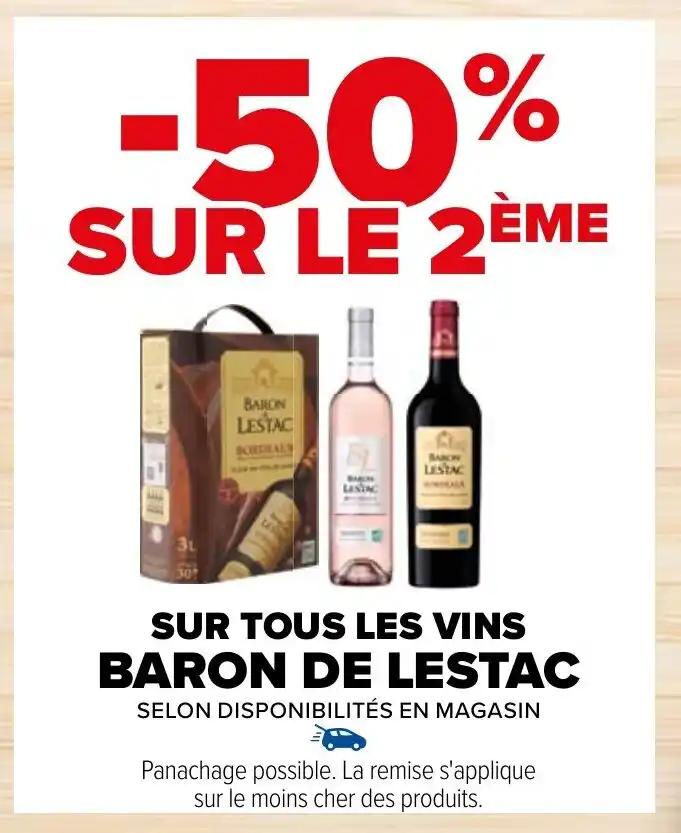 SUR TOUS LES VINS BARON DE LESTAC