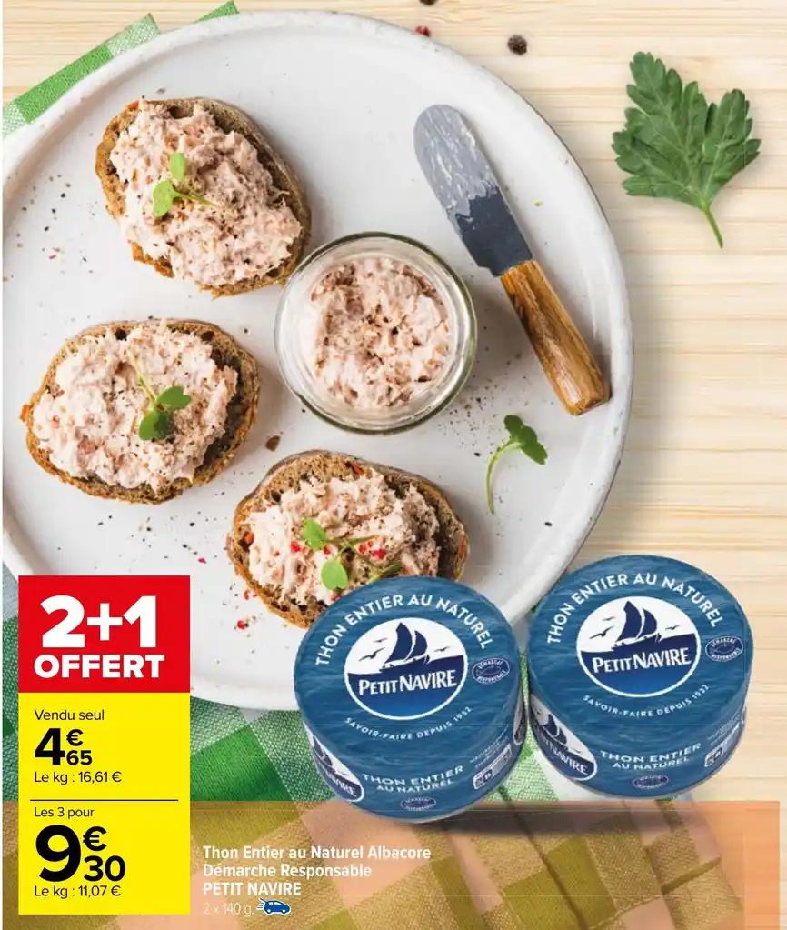 Thon Entier au Naturel Albacore Démarche Responsable PETIT NAVIRE