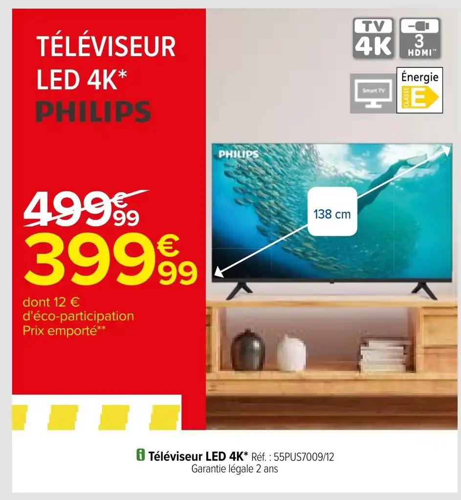 Téléviseur LED 4K* Réf.: 55PUS7009/12 Garantie légale 2 ans