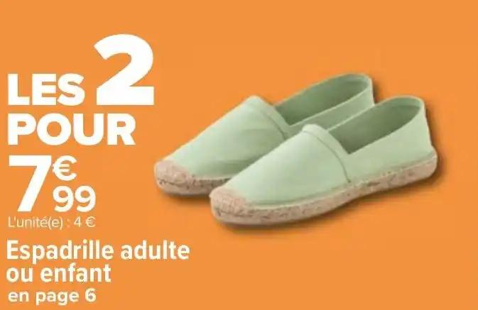 Espadrille adulte ou enfant en page 6