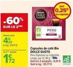 Nescafé - capsules de café bio dolce gusto