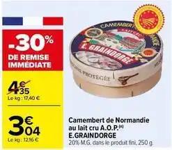E.graindorge - camembert de normandie au lait cru a.o.p