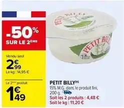 Petit billy - 15% m.g. dans le produit fini, 200 g