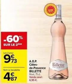 Billette - a.o.p. côtes-de-provence