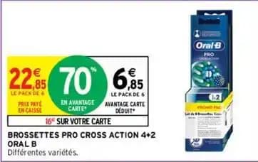 Oral-b - brossettes pro cross action 4+2