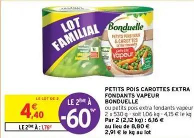 Bonduelle - petits pois doux & carottes extra fondants vapeur
