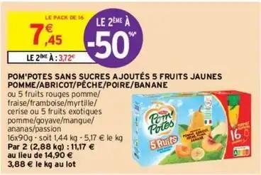 Pom'potes - sans sucres ajoutés 5 fruits jaunes pomme