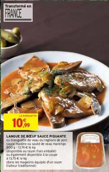Langue de bœuf sauce piquante