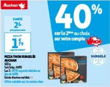 Auchan - pizza thon surgelée