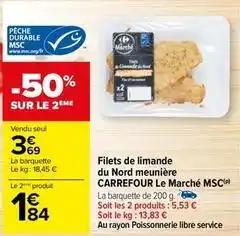 Carrefour - filets de limande du nord meunière le marché msc