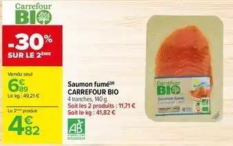 Carrefour - saumon fumé bio