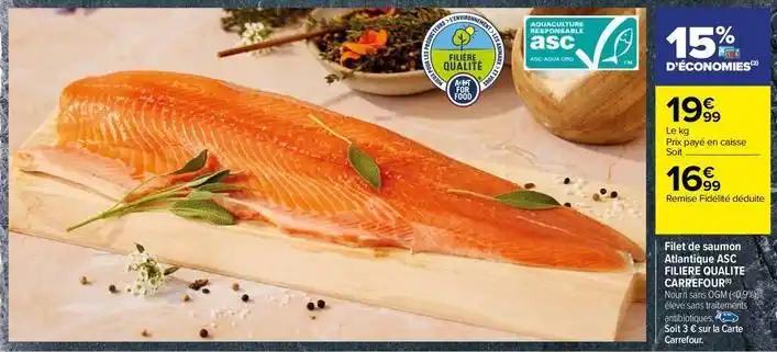Carrefour - filet de saumon atlantique asc filiere qualite