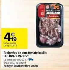 Les braserades - araignées de porc tomate basilic