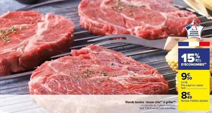 Viande bovine: basse côte