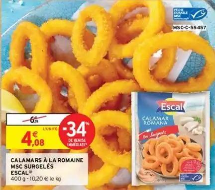 Escal - calamars à la romaine msc surgelés