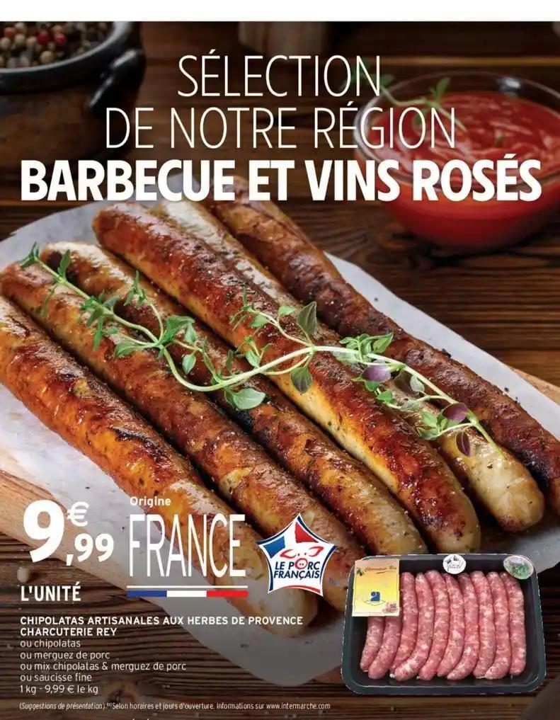 Chipolatas artisanales aux herbes de provence charcuterie rey