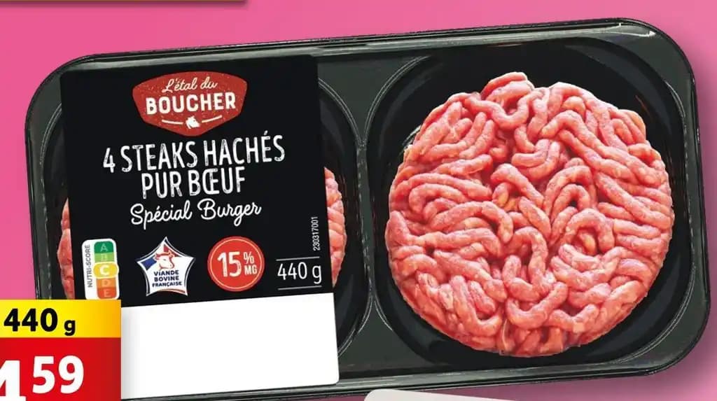 L'ÉTAL DU BOUCHER 4 steaks hachés pur bœuf