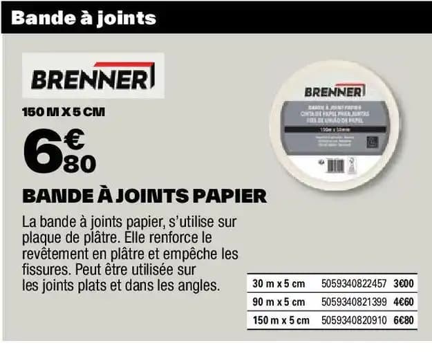 BANDE À JOINTS PAPIER