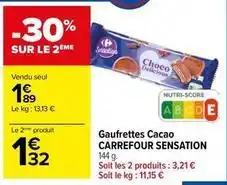Carrefour - gaufrettes cacao sensation