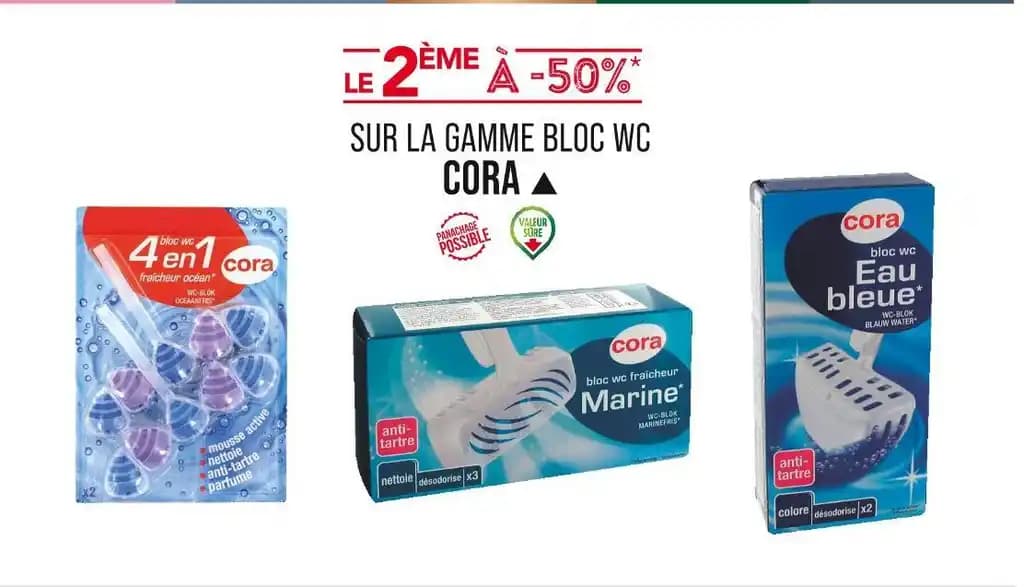 CORA LE 2ÈME À -50% SUR LA GAMME BLOC WC CORA▲
