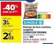 Carrefour - pommes de terre cuisinees surgelees