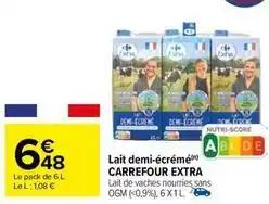 Carrefour - lait demi-écrémé extra