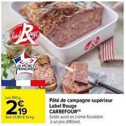 Carrefour - pâté de campagne supérieur label rouge