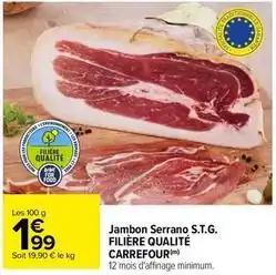 Carrefour - jambon serrano s.t.g. filière qualité