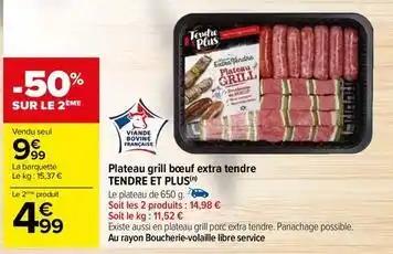 Tendre et plus - plateau grill boeuf extra tendre