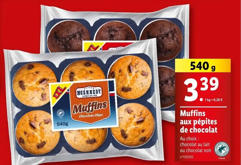 Muffins aux pépites de chocolat