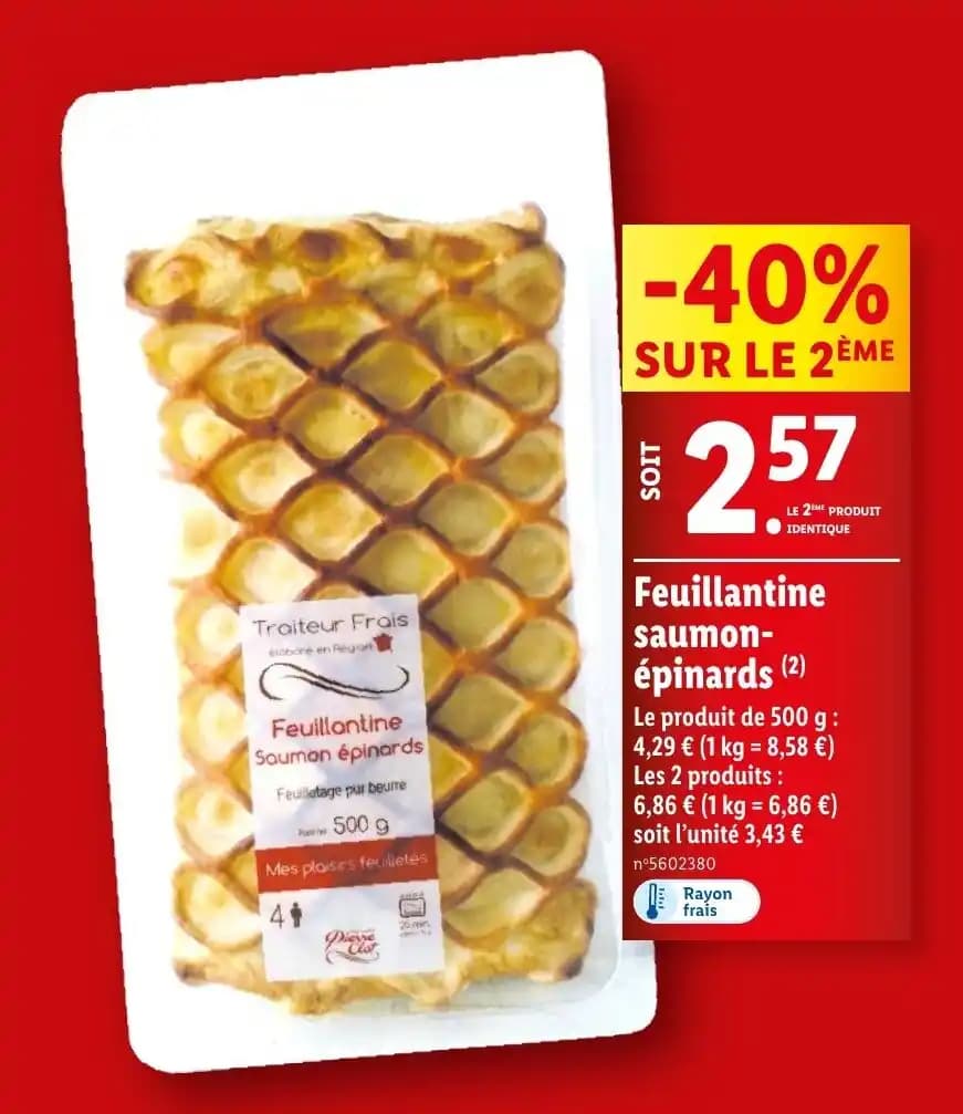 Feuillantine Saumon épinards