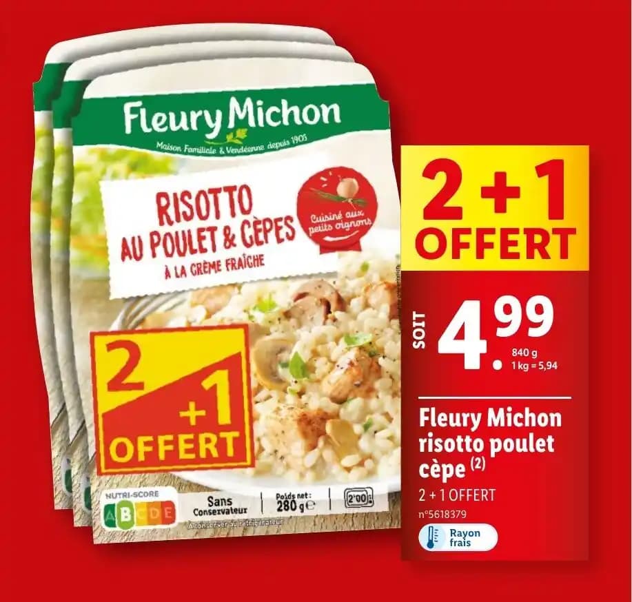 Fleury Michon risotto poulet сере