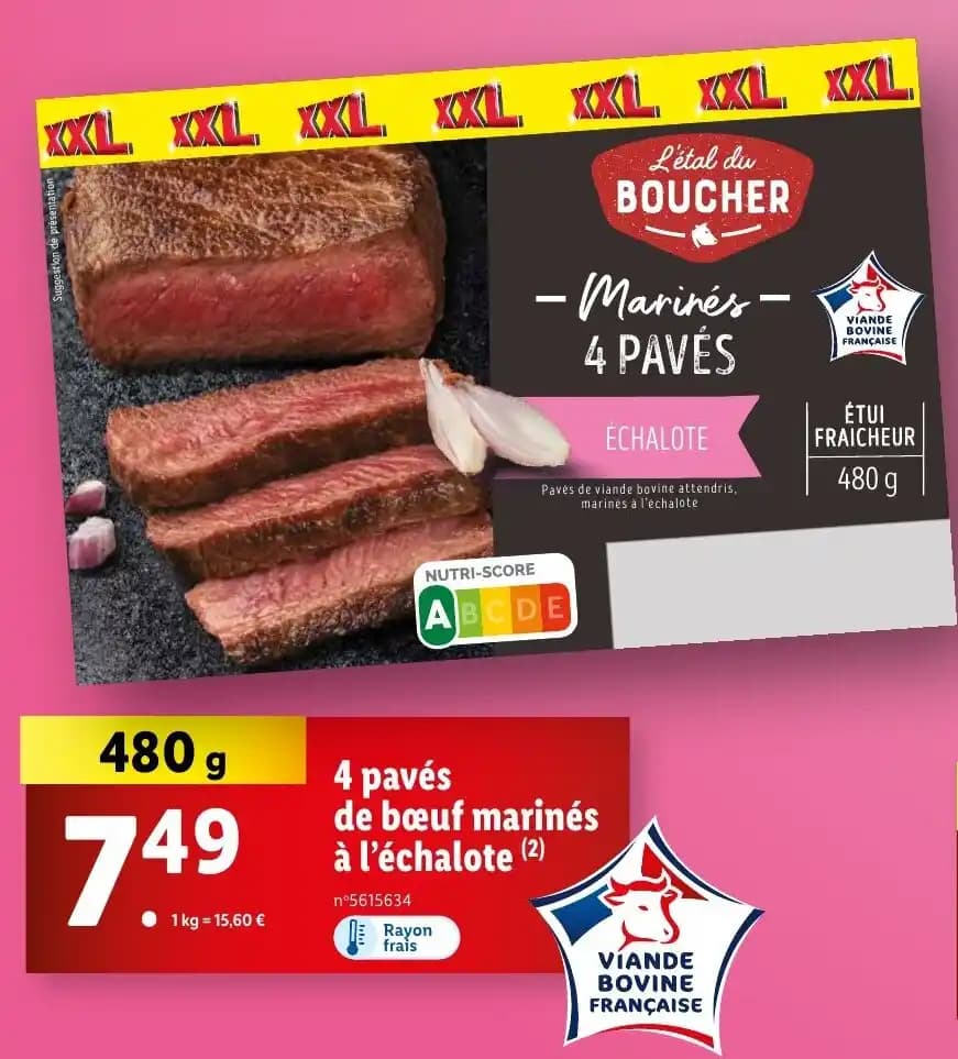 4 pavés de bœuf marinés à l'échalote (2)