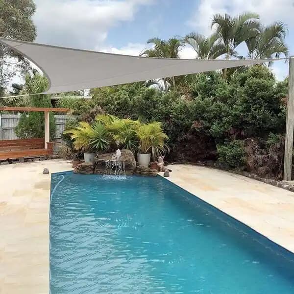 Voile d'ombrage 4 x 4 x 5,66 m imperméable 220g/m² Haute densité - Tissu déperlant - Taupe cendré