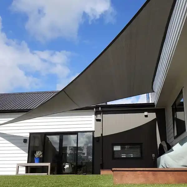 Voile d'ombrage 4 x 4 x 4 m imperméable 220g/m² Haute densité - Tissu déperlant - Gris ardoise