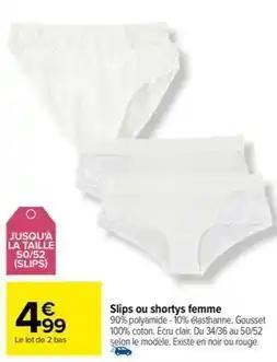Slips ou shortys femme