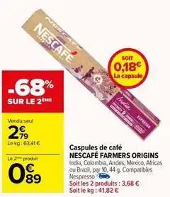 Nescafé - caspules de café farmers origins