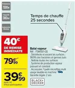 Black & decker - balai vapeur réf.: fsm13e1-qs